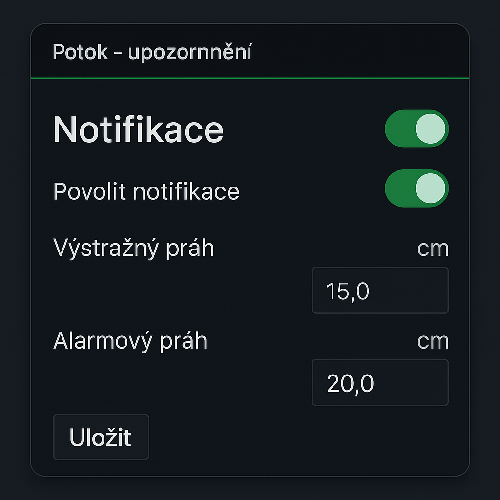 Notifikace a prahy